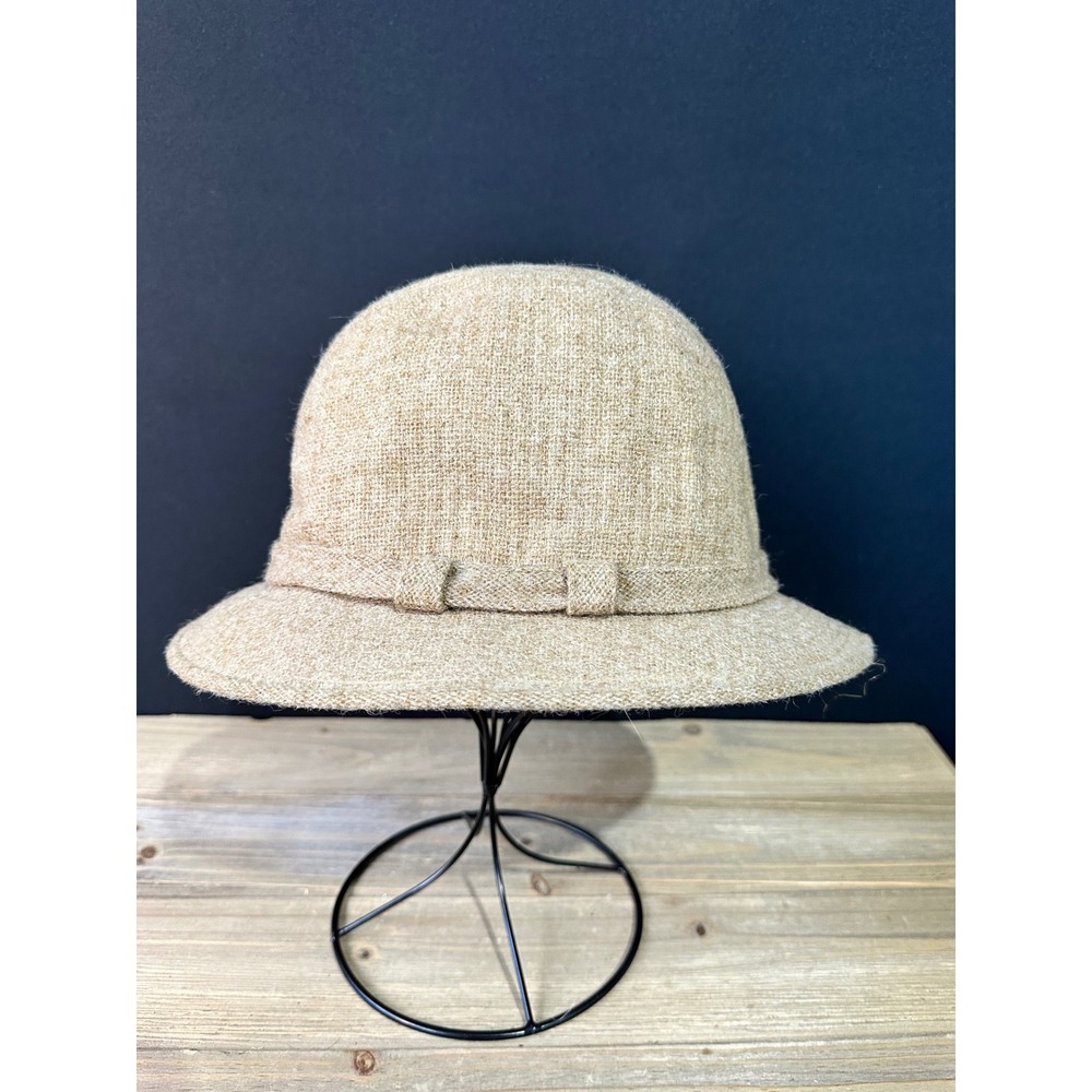 London Fog Fedora Hat Vintage Tweed Wool OS Brown Old World